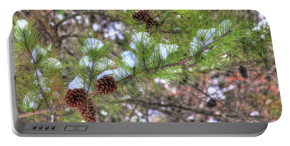 Pine Portable Battery Charger featuring the photograph Needles and Cones by J Laughlin