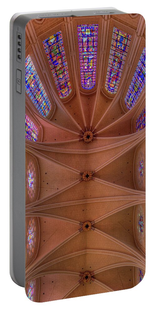 Nef Portable Battery Charger featuring the photograph Nef de la cathedrale de Chartres - France by Jean-Pierre Ducondi