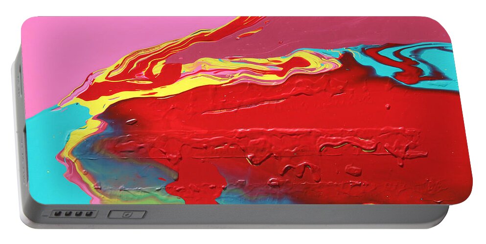Fusionart Portable Battery Charger featuring the painting Neon Tide by Ralph White