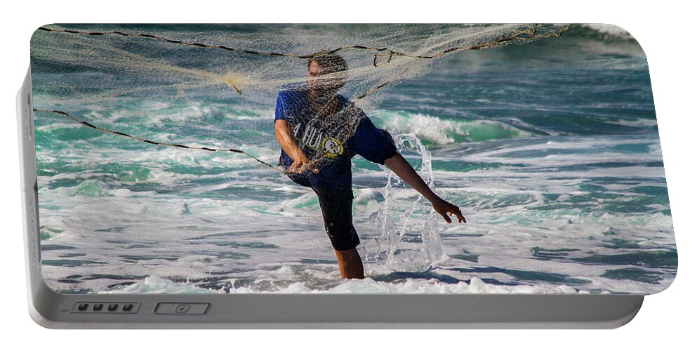 Net Fishing Portable Battery Charger featuring the photograph Net Fishing by Roger Mullenhour