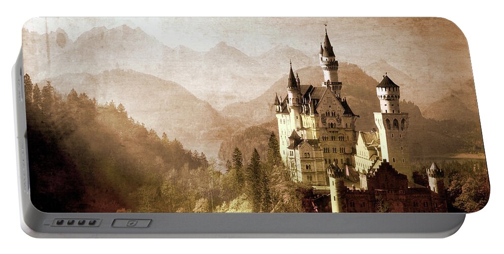 Nag004538 Portable Battery Charger featuring the photograph Neuschwanstein by Edmund Nagele FRPS