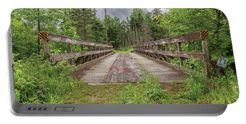 New Hampshire Snowmobile Trail Bridge Portable Battery Charger featuring the photograph New Hampshire Snowmobile Trail Bridge by Brian MacLean