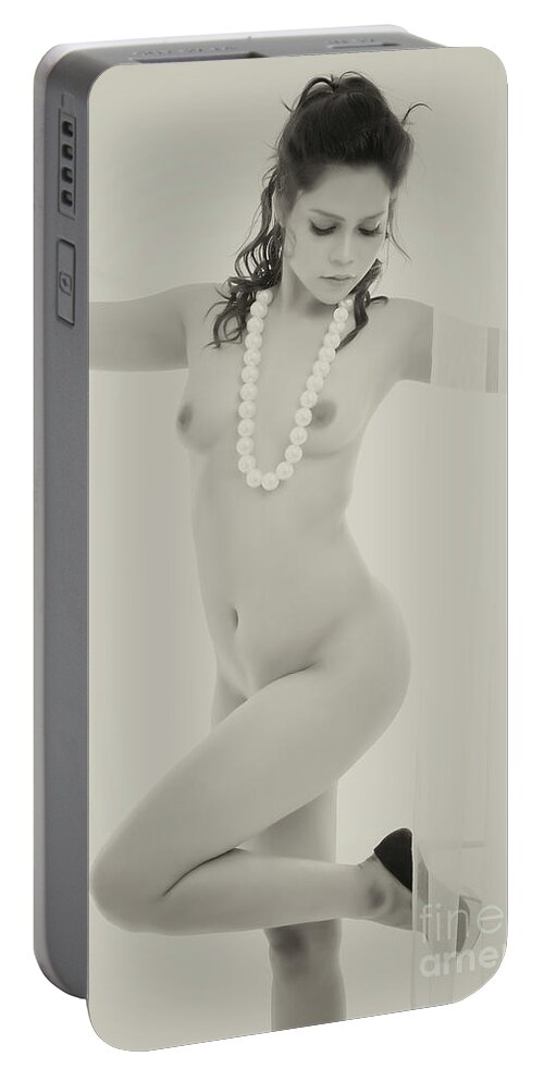 Seductive Portable Battery Charger featuring the photograph New Nude by Kiran Joshi