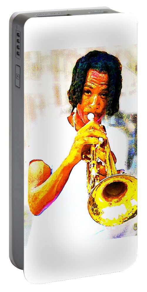 New Orleans Portable Battery Charger featuring the painting New Orleans Street Musician by CHAZ Daugherty