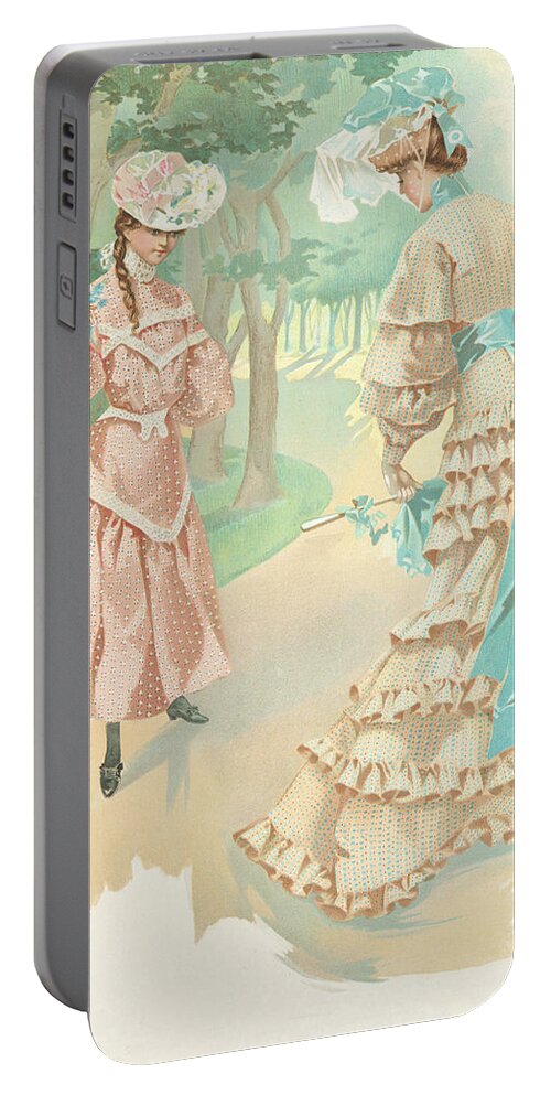 New York Portable Battery Charger featuring the drawing New York 1904 Fashion Art 12 by Movie Poster Prints