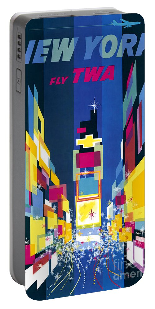 Transportation Portable Battery Charger featuring the photograph New York Fly TWA Poster by Science Source