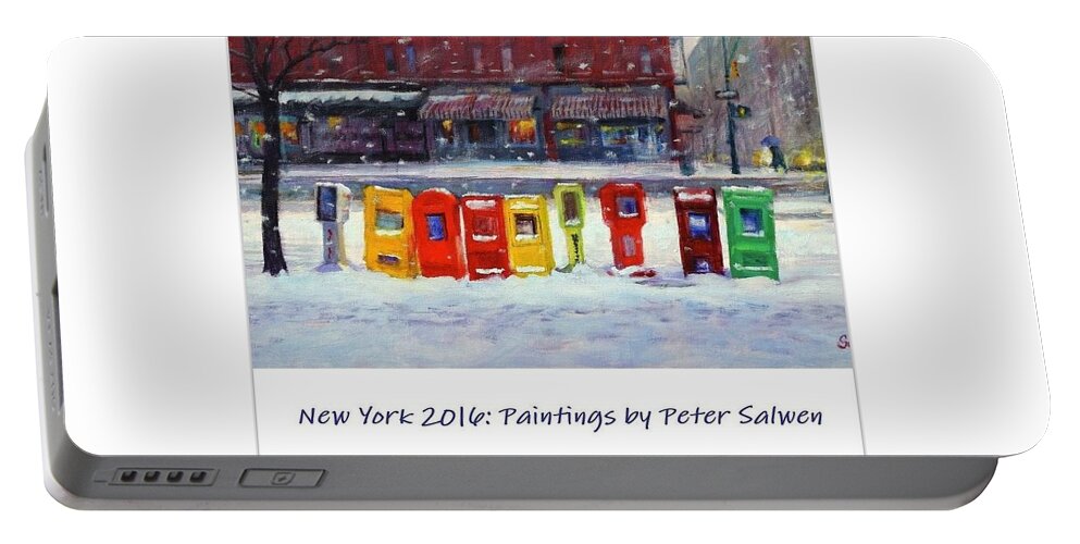 2016 Portable Battery Charger featuring the painting New York Streetscapes 2016 by Peter Salwen