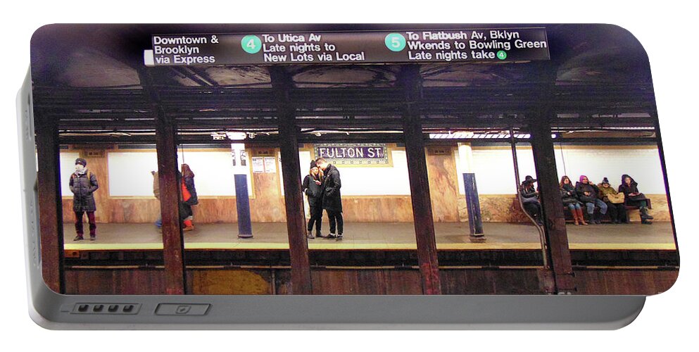  Portable Battery Charger featuring the digital art New York Subway by Darcy Dietrich