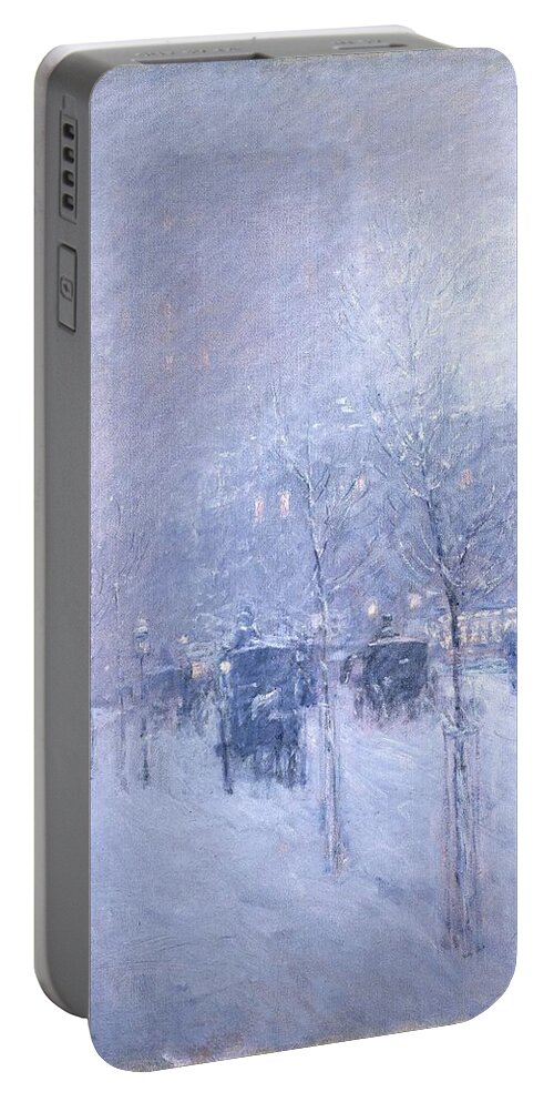 Frederick Childe Hassam (american Portable Battery Charger featuring the painting New York Winter by MotionAge Designs