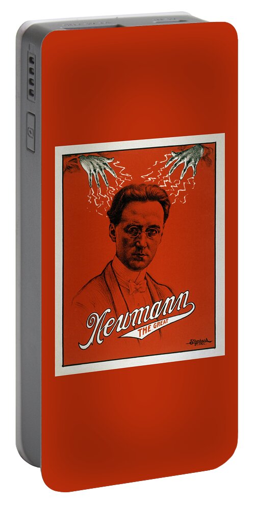 Magic Portable Battery Charger featuring the painting Newmann the Great - Vintage Magic by War Is Hell Store