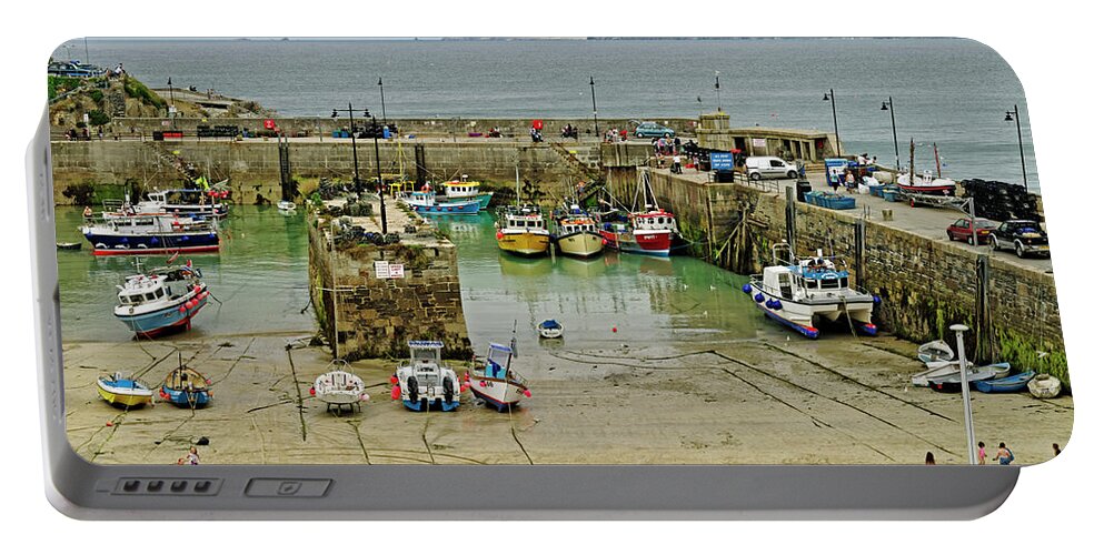 Britain Portable Battery Charger featuring the photograph Newquay Harbour at Low Water by Rod Johnson