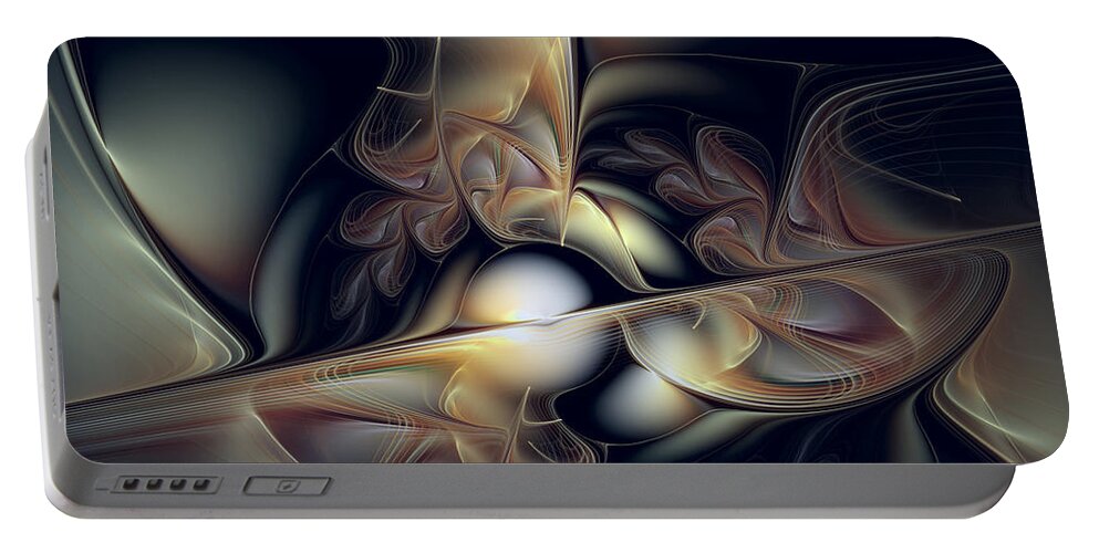 Abstract Portable Battery Charger featuring the digital art Nexus by Casey Kotas