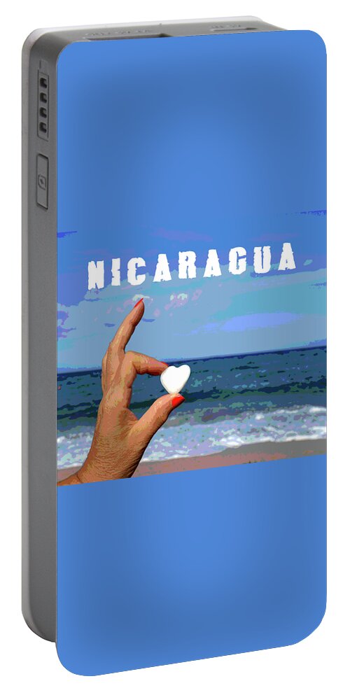 Nicaragua Portable Battery Charger featuring the mixed media Nicaragua by Hw