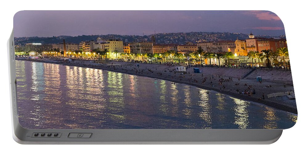 Nice Portable Battery Charger featuring the photograph Nice at night by Nigel R Bell