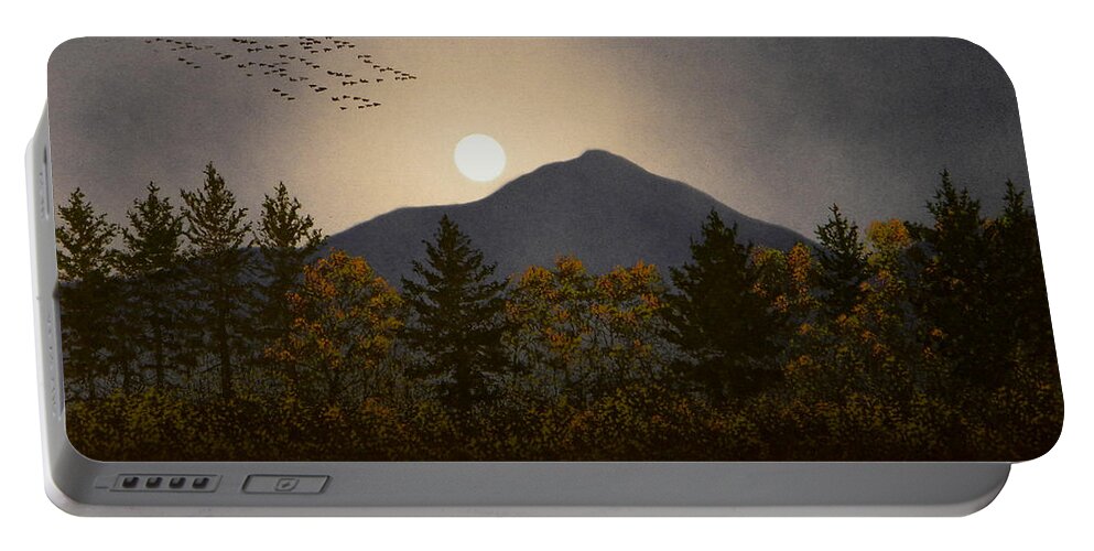 Mountains Portable Battery Charger featuring the painting Night Calls by Frank Wilson