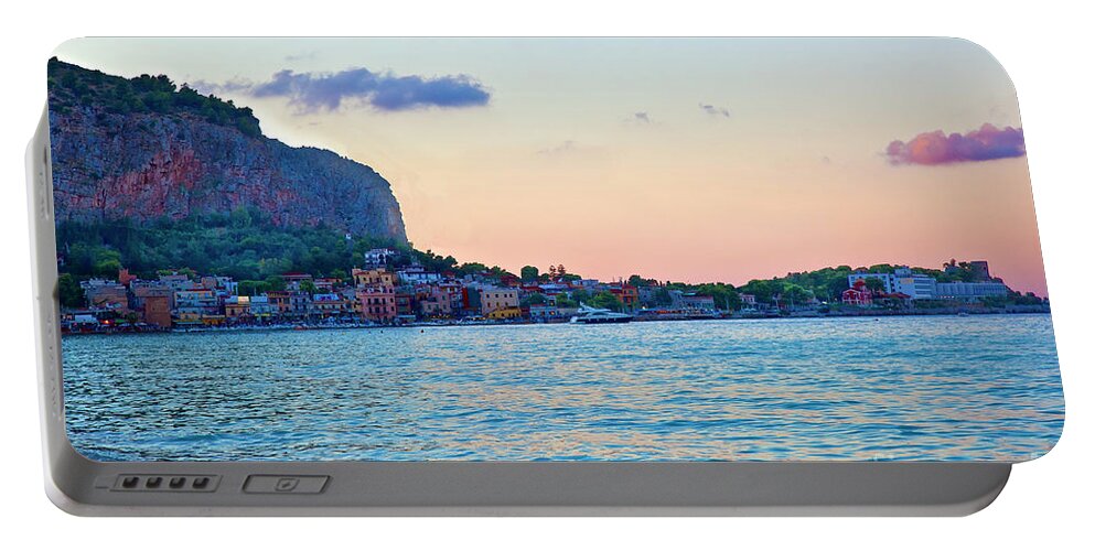 Sicily Portable Battery Charger featuring the photograph Night Falling Over Sicily by Madeline Ellis