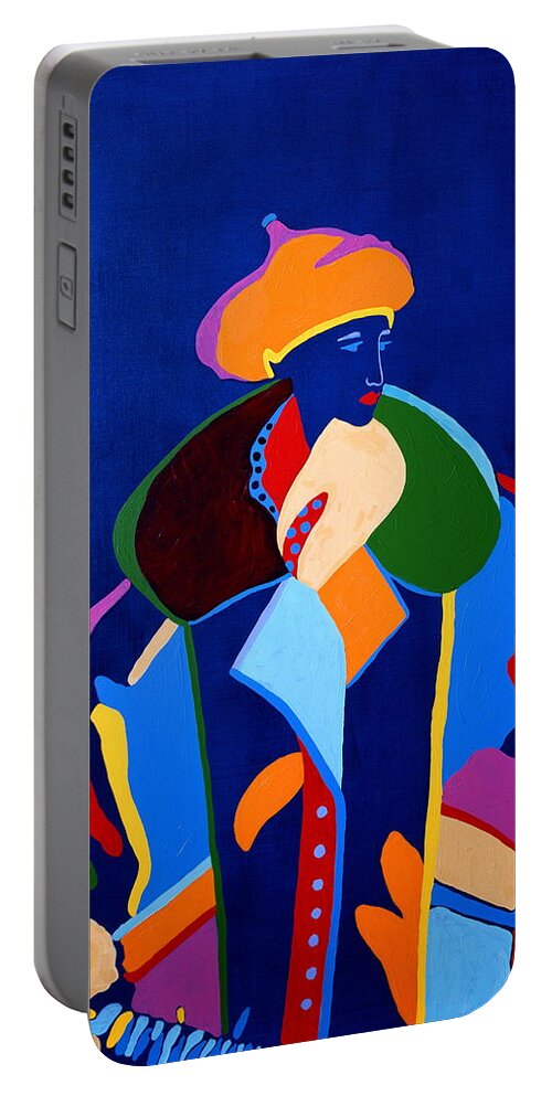 Woman Portable Battery Charger featuring the painting Night Glow by Adele Bower