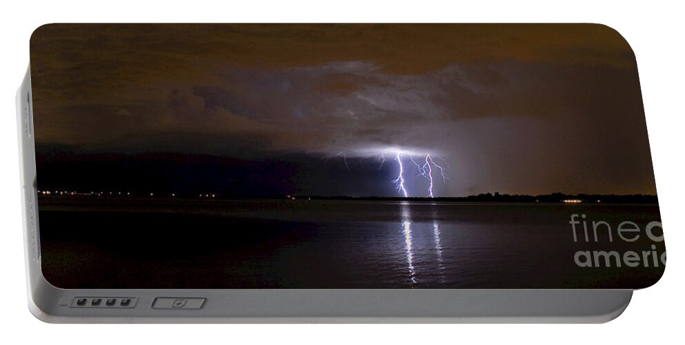 Clouds Portable Battery Charger featuring the photograph Night Light by Quinn Sedam