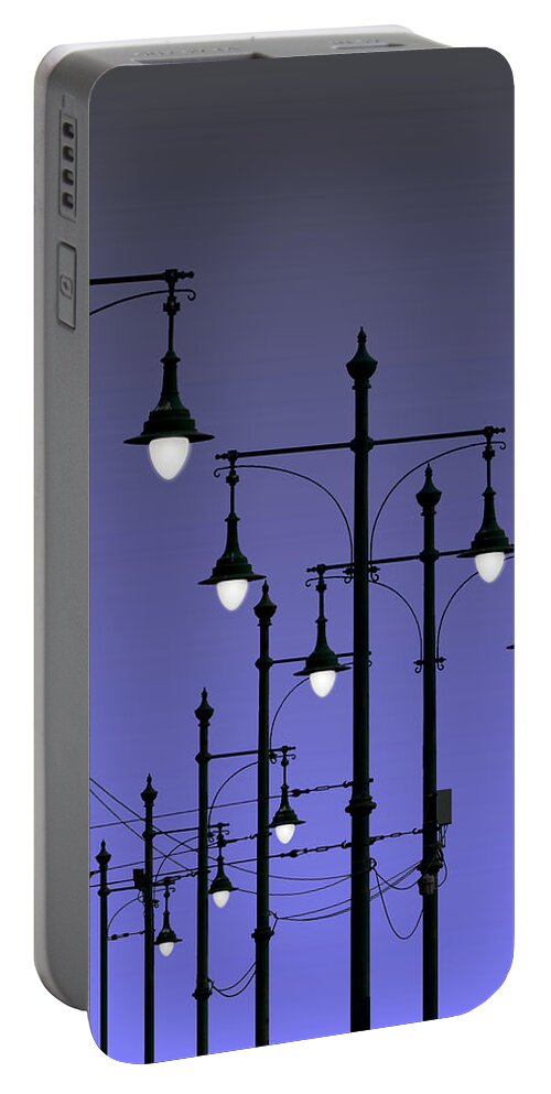 Street Lamps Portable Battery Charger featuring the photograph Night Lights by Joe Bonita