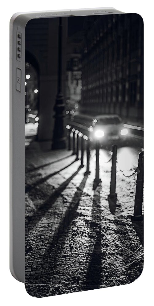 Jenny Rainbow Fine Art Photography Portable Battery Charger featuring the photograph Night Lights. Prague by Jenny Rainbow