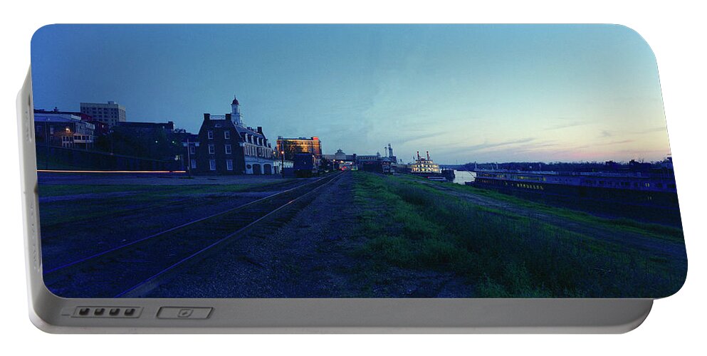 Landscape Portable Battery Charger featuring the photograph Night Moves on the Mississippi by Jan W Faul