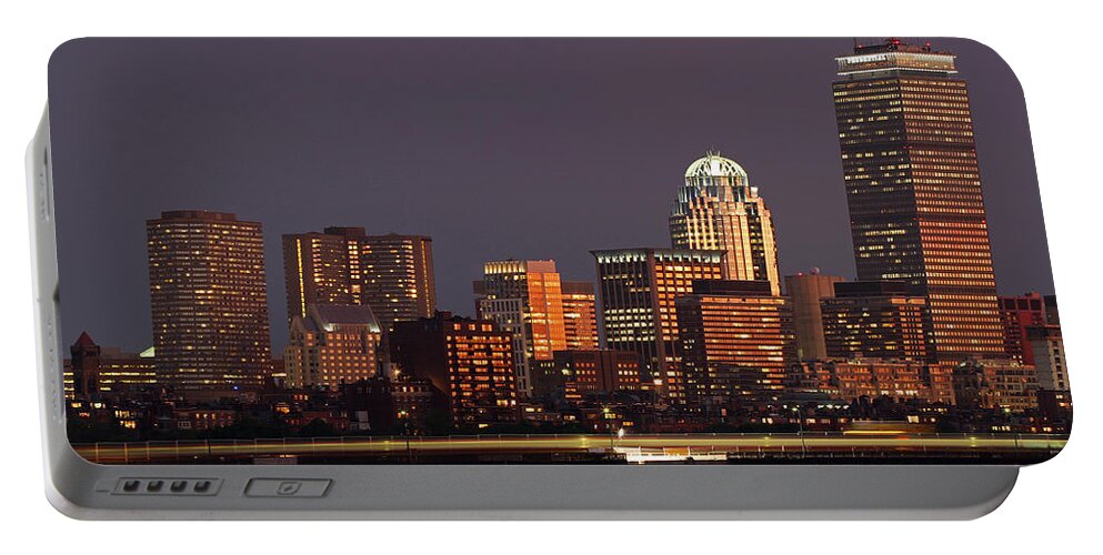 Boston Portable Battery Charger featuring the photograph Night of Light by Juergen Roth