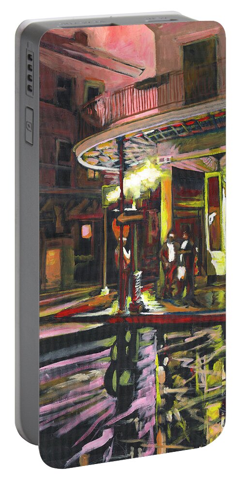 New Orleans Portable Battery Charger featuring the painting Night Shift by Amzie Adams