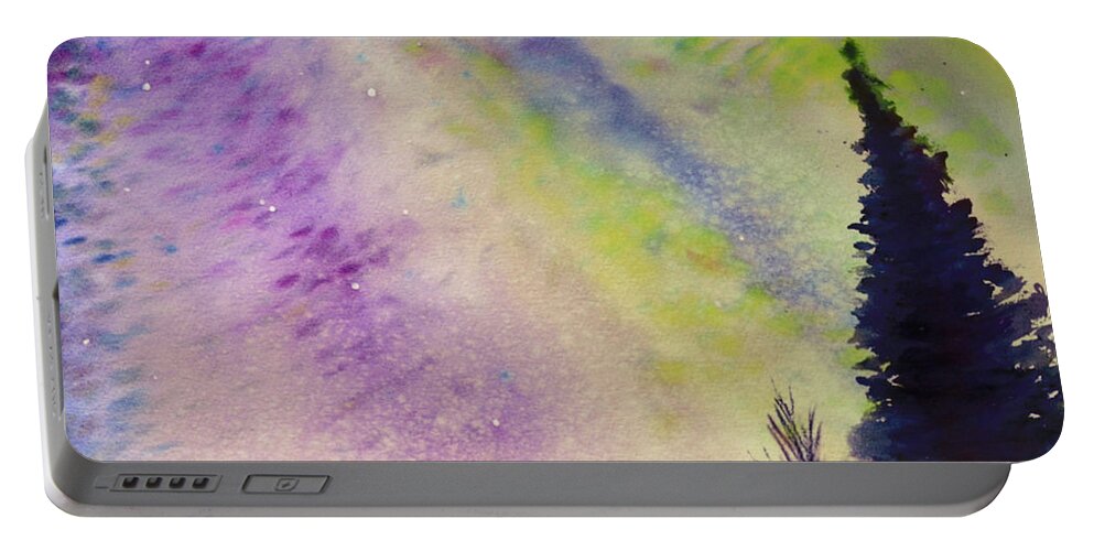Sky Portable Battery Charger featuring the painting Night Sky by Allison Ashton