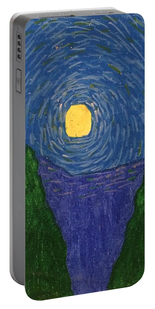 Sky Portable Battery Charger featuring the drawing Night Sky by Samantha Lusby