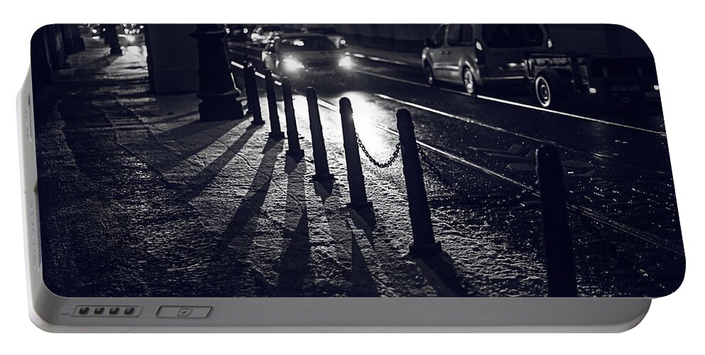 Jenny Rainbow Fine Art Photography Portable Battery Charger featuring the photograph Night Street of Prague by Jenny Rainbow