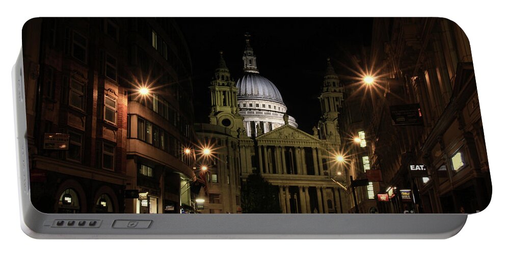 St Pauls Cathedral Portable Battery Charger featuring the photograph Night view of St Pauls Cathedral by Jasna Buncic