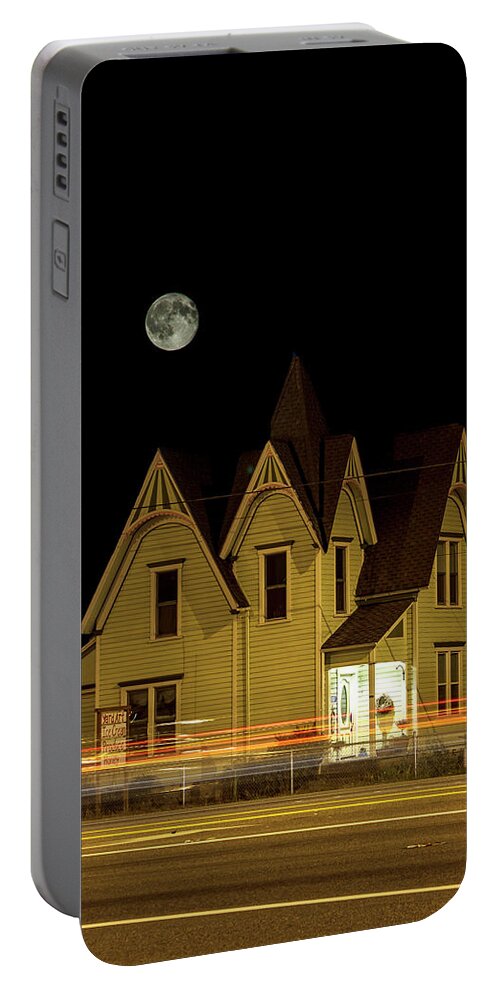 Moon Portable Battery Charger featuring the photograph Night View by Tony Locke
