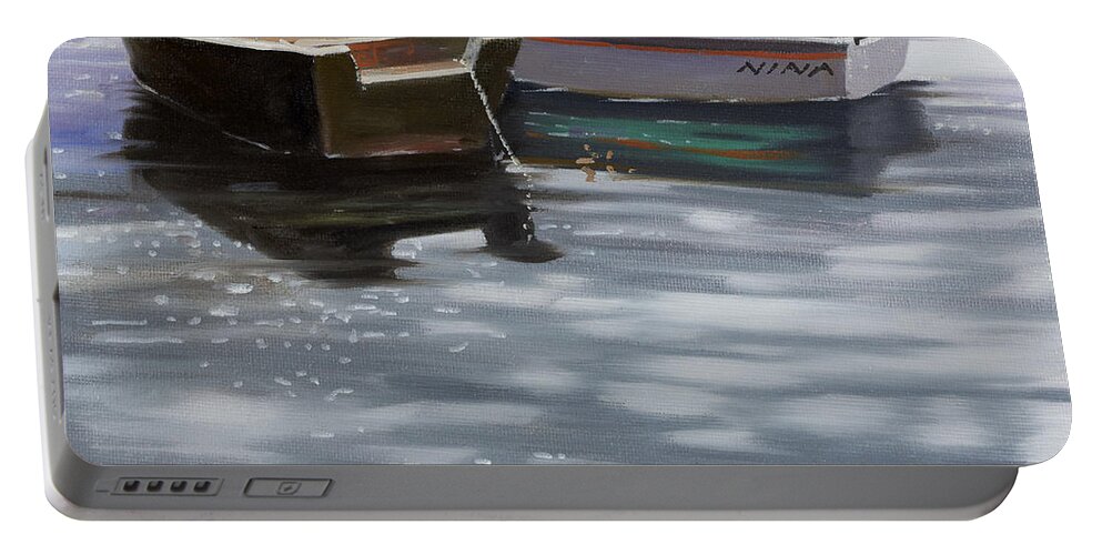 Boats Portable Battery Charger featuring the painting Nina by Guido Borelli