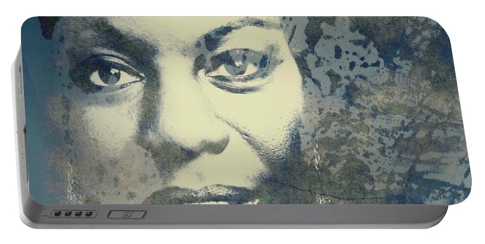 Nina Simone Portable Battery Charger featuring the mixed media Nina Simone - Here Comes The Sun by Paul Lovering