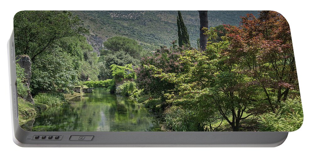 Ninfa Portable Battery Charger featuring the photograph Ninfa Garden, Rome Italy 5 by Perry Rodriguez