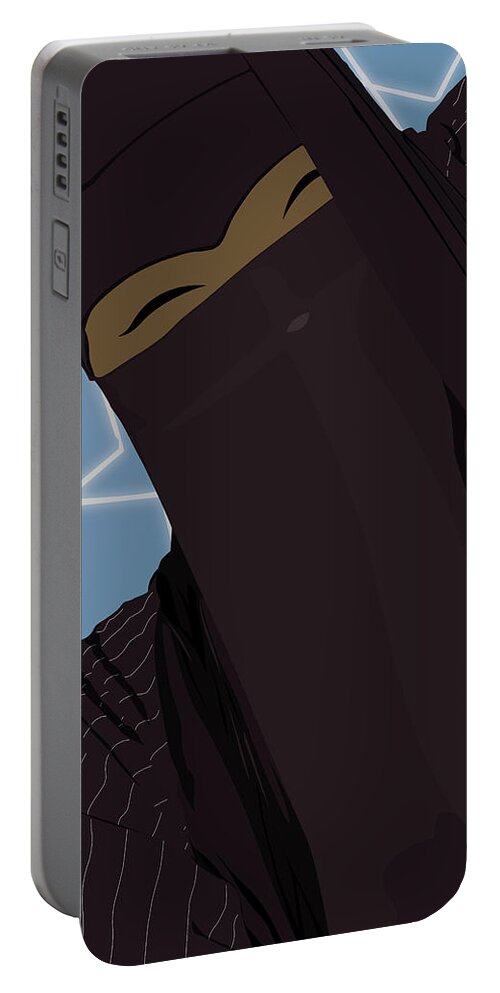 Muslim Portable Battery Charger featuring the digital art Niqabi Right by Scheme Of Things Graphics