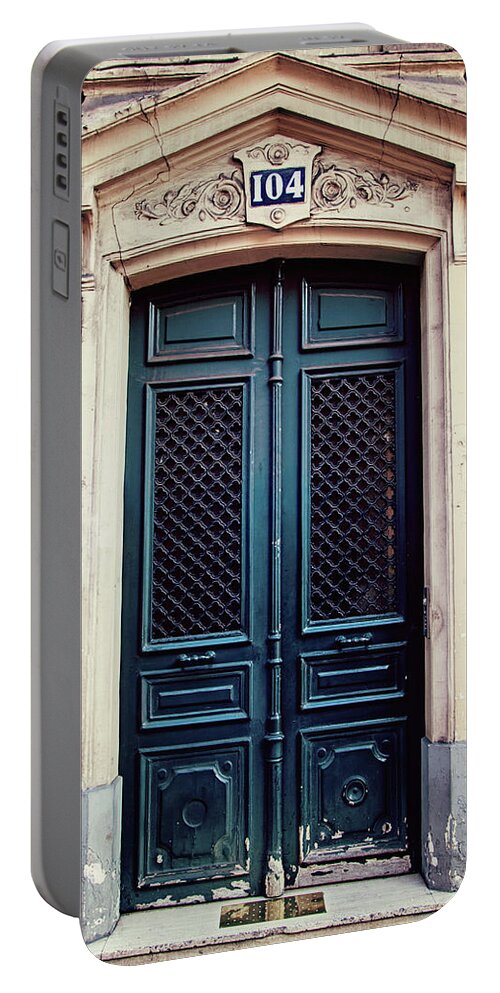 Paris Photography Portable Battery Charger featuring the photograph No. 104 - Paris Doors by Melanie Alexandra Price