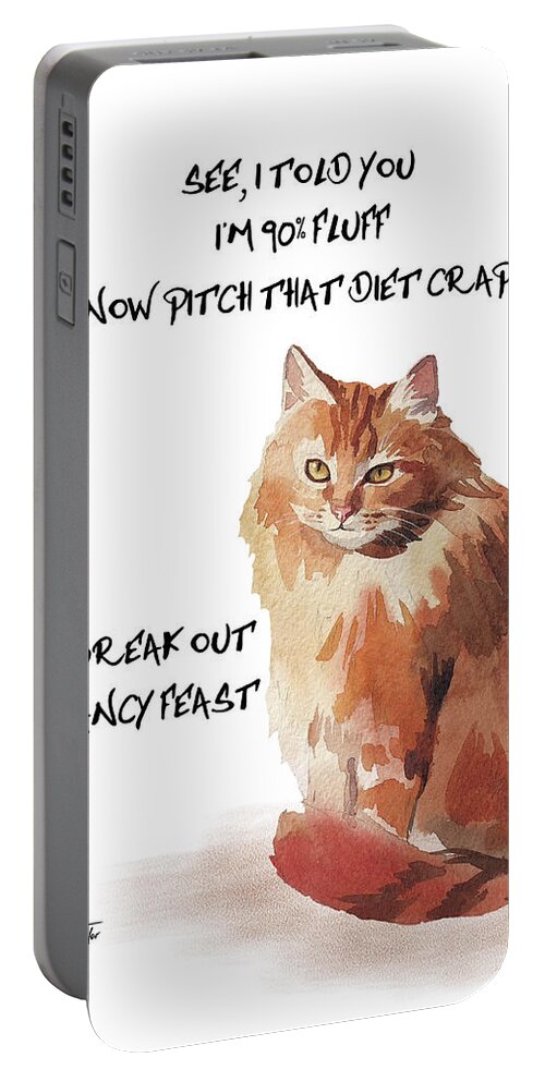 Cats Portable Battery Charger featuring the painting No Fat Cat by Colleen Taylor