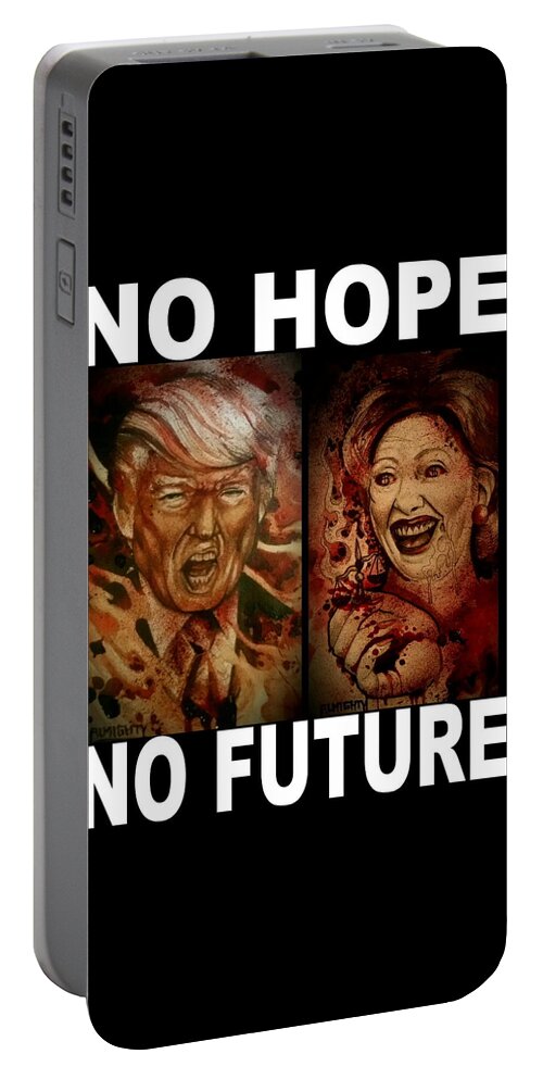 Ryan Almighty Portable Battery Charger featuring the painting No Hope No Future by Ryan Almighty