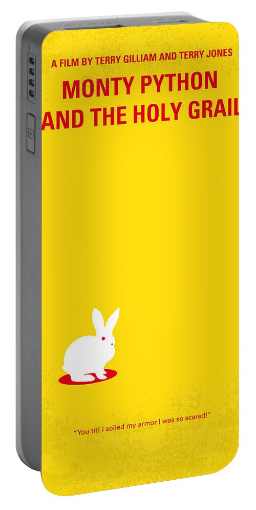Monty Portable Battery Charger featuring the digital art No036 My Monty Python And The Holy Grail minimal movie poster by Chungkong Art