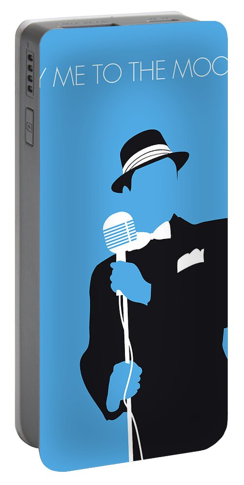 Sinatra Portable Battery Charger featuring the digital art No059 MY SINATRA Minimal Music poster by Chungkong Art