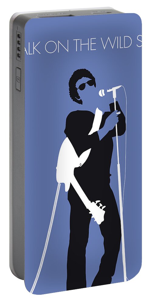 Lou Portable Battery Charger featuring the digital art No068 MY LOU REED Minimal Music poster by Chungkong Art