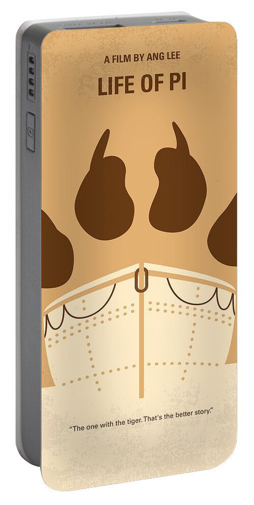 Life Of Pi Portable Battery Charger featuring the digital art No173 My Life of Pi minimal movie poster by Chungkong Art