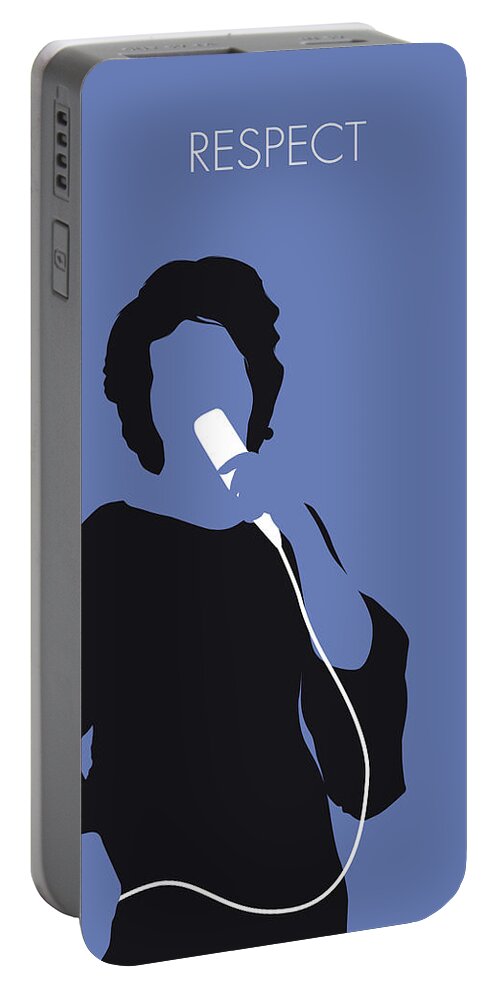 Aretha Portable Battery Charger featuring the digital art No188 MY ARETHA FRANKLIN Minimal Music poster by Chungkong Art