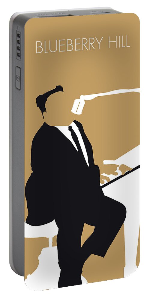 Fats Portable Battery Charger featuring the digital art No190 MY Fats Domino Minimal Music poster by Chungkong Art
