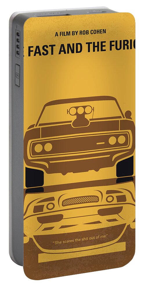 The Fast And The Furious Portable Battery Charger featuring the digital art No207 My The Fast and the Furious minimal movie poster by Chungkong Art
