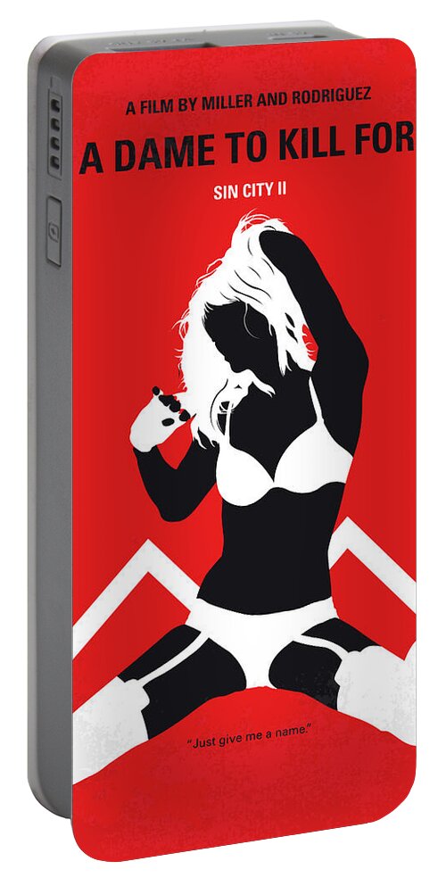 Sin City A Dame To Kill For Portable Battery Charger featuring the digital art No304-2 My SIN CITY a dame to kill for minimal movie poster by Chungkong Art