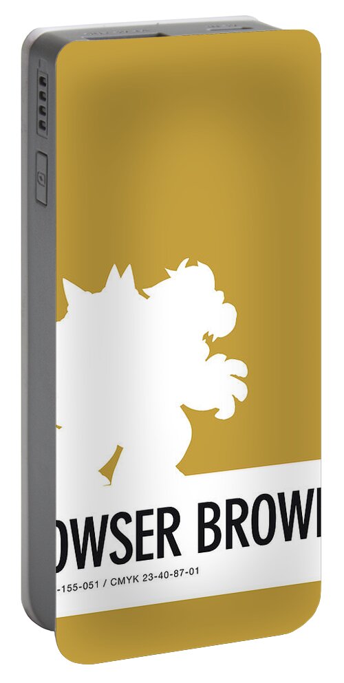 Mario Portable Battery Charger featuring the digital art No38 My Minimal Color Code poster Bowser by Chungkong Art