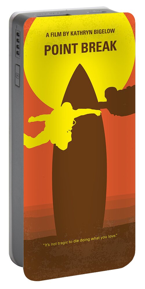 Point Break Portable Battery Charger featuring the digital art No455 My Point Break minimal movie poster by Chungkong Art