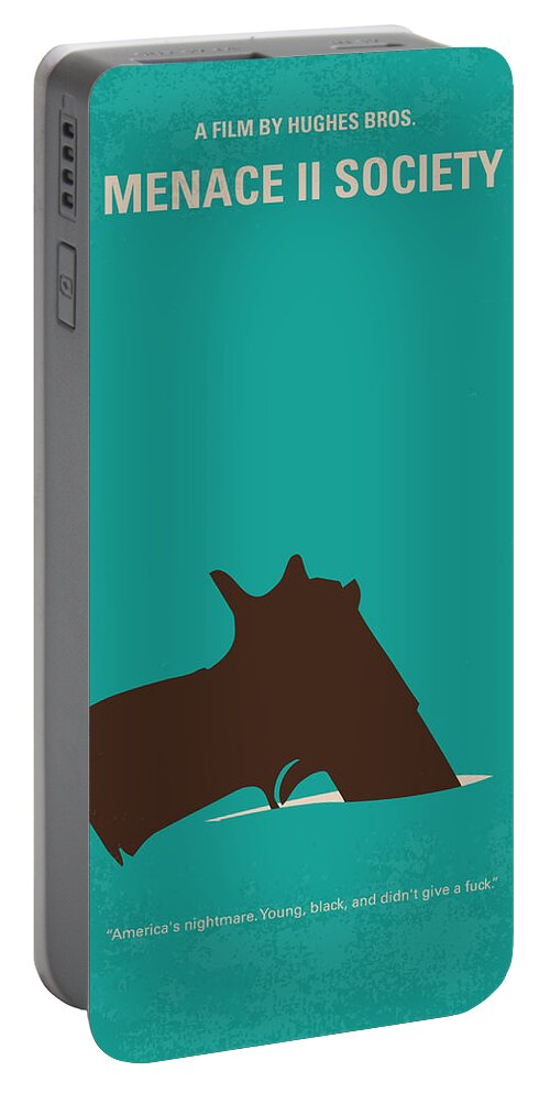 Menace Portable Battery Charger featuring the digital art No484 My Menace II Society minimal movie poster by Chungkong Art